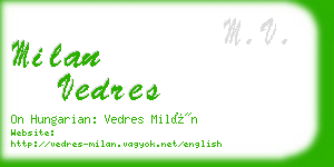 milan vedres business card